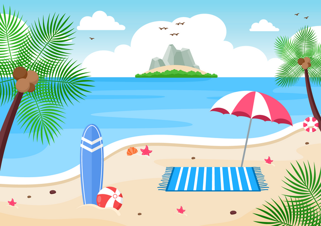 Sommerurlaub  Illustration