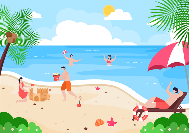 Sommerurlaub  Illustration