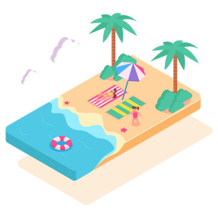 Sommerurlaub  Illustration