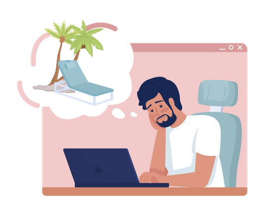 Soñar con vacaciones  Ilustración