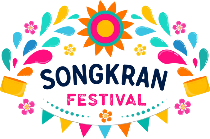 Songkran Festival  Illustration