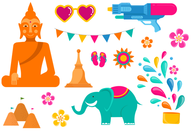 Songkran Festival  일러스트레이션