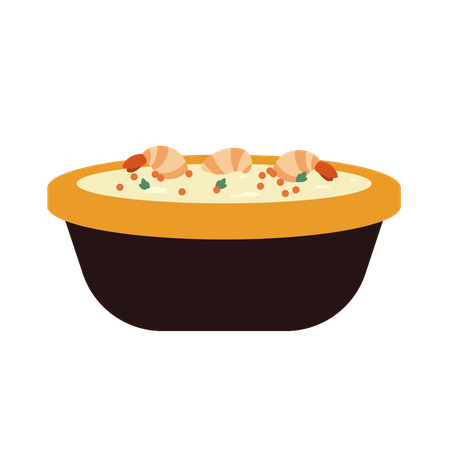 Sopa de camarão  Ilustração