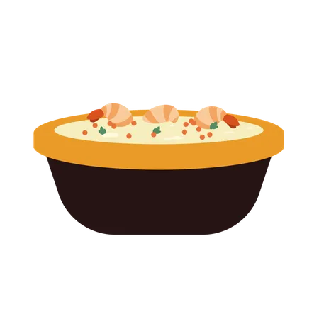 Sopa de camarão  Ilustração