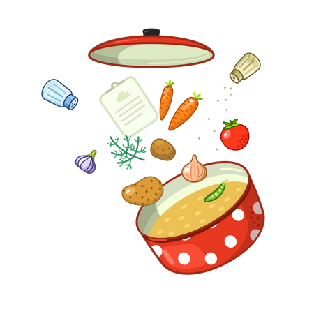 Sopa de vegetais  Ilustração