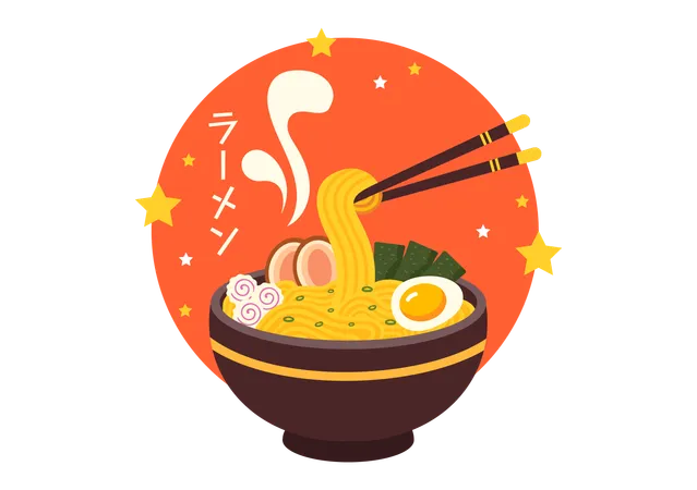 Sopa de ramen  Ilustração