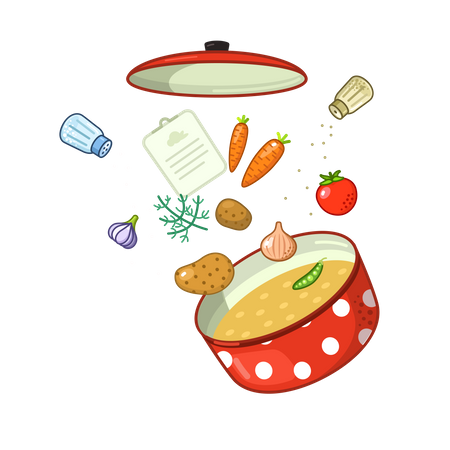 Sopa de verduras  Ilustración