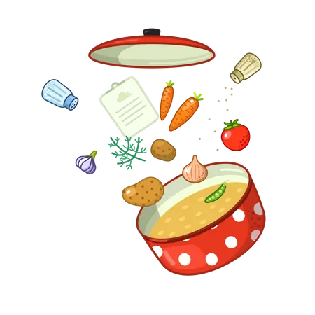 Sopa de verduras  Ilustración