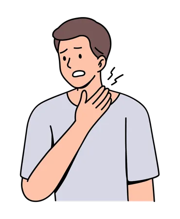 Sore throat pain  Illustration