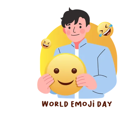 Ilustracao Do Dia Emoji Ilustração