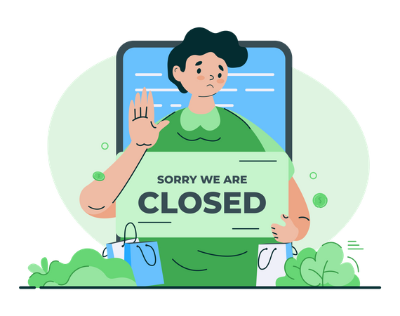 Sorry we are closed Illustration