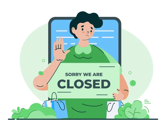 Sorry we are closed Illustration