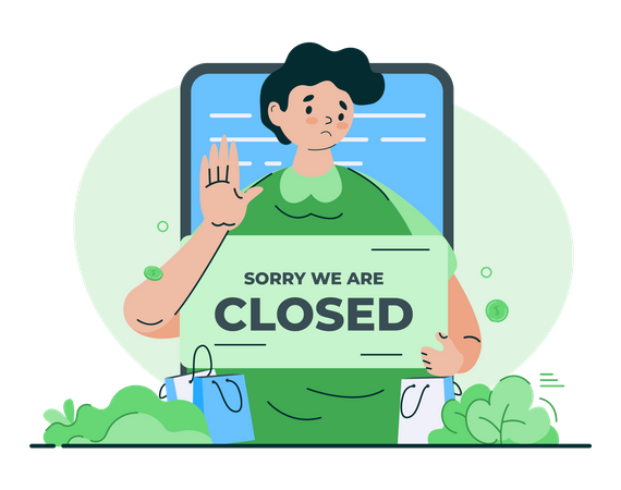 Sorry we are closed  Illustration