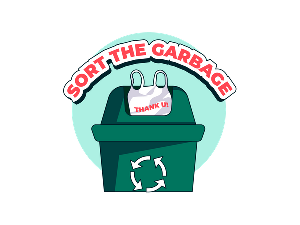 Sort garbage  can  Illustration