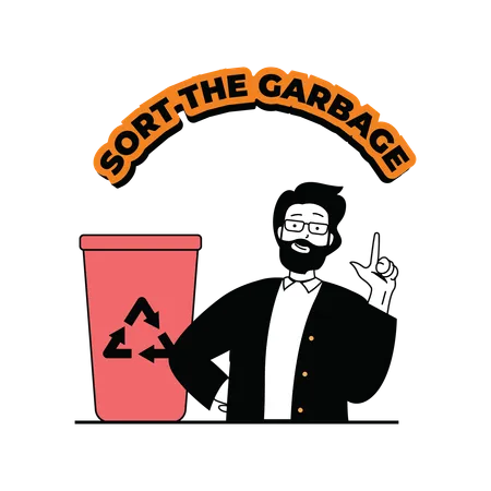 Sort the garbage  イラスト