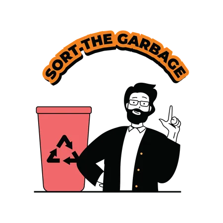 Sort the garbage  Illustration