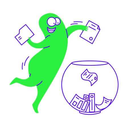 Sorting data inside bowl  Illustration