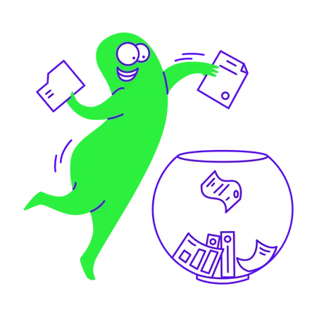 Sorting data inside bowl  Illustration