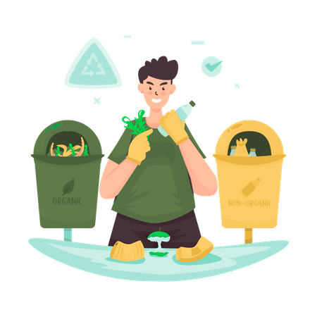 Sorting trash  Illustration