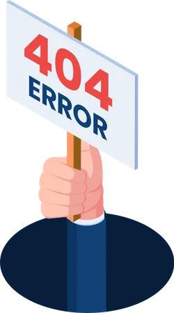 La main sort avec une erreur 404  Illustration