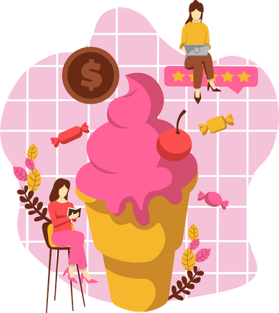 Sorvete de Casquinha  Ilustração