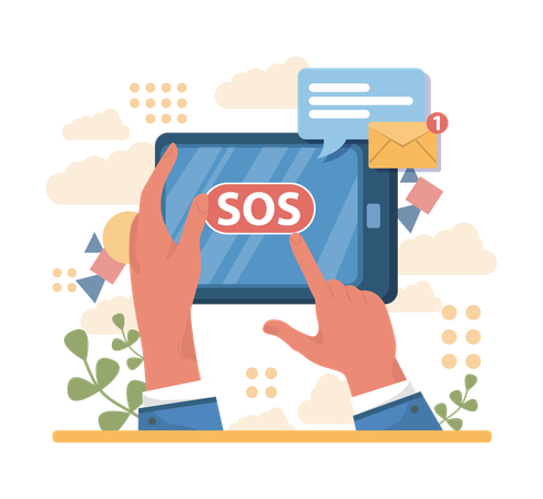 SOS call  Illustration