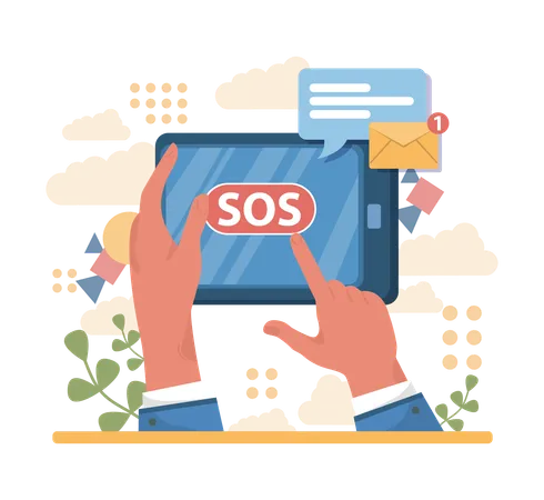 SOS call  Illustration