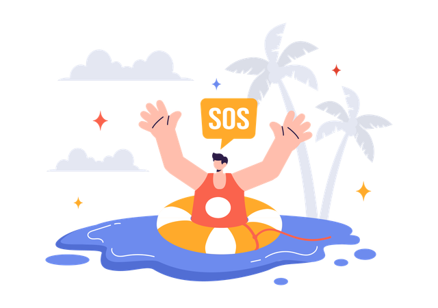 Communication sos  Illustration