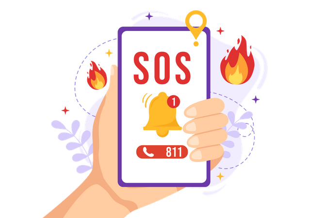 Mensagem SOS Emergência  Ilustração