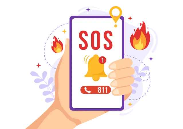 Mensagem SOS Emergência  Ilustração
