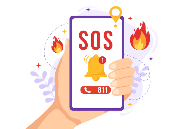 SOS Message Emergency  Illustration