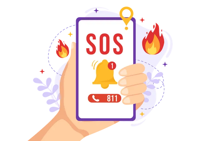 SOS Message Emergency  Illustration