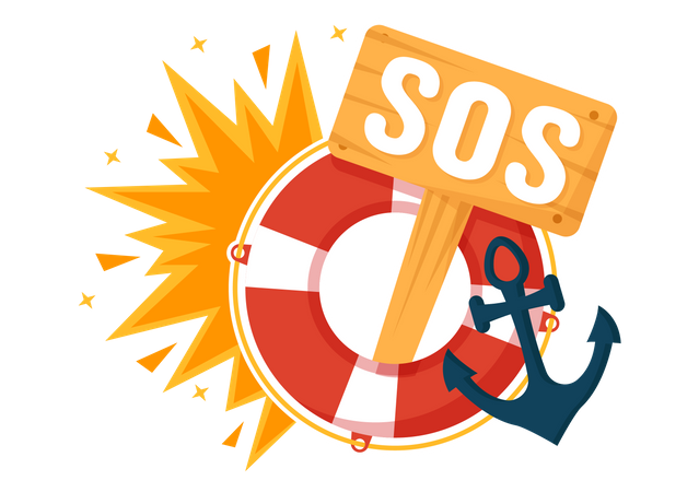 SOS Message Emergency  Illustration