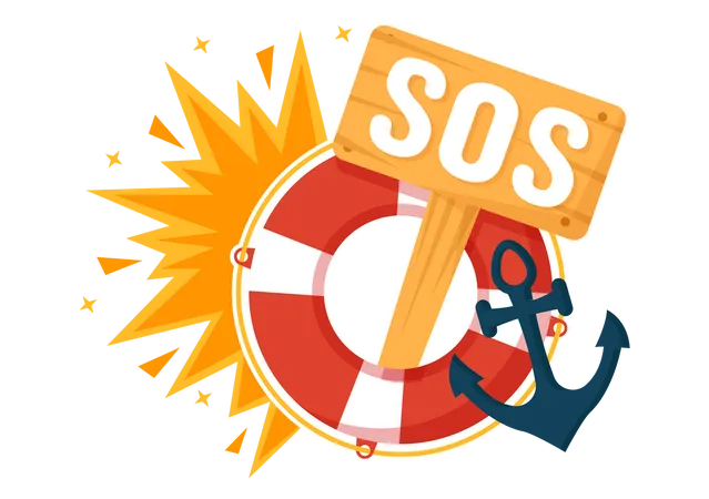 SOS Message Emergency  Illustration