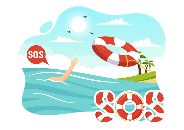 SOS Message Emergency  Illustration