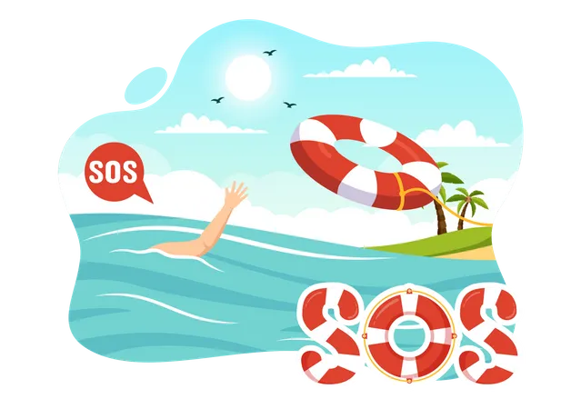 SOS Message Emergency  Illustration