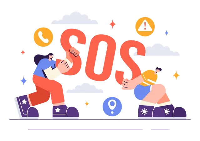 Sos Message Emergency  Illustration