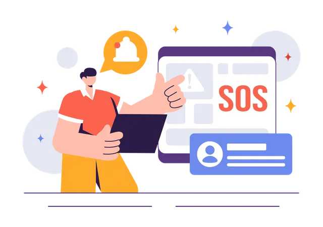 Sos Message Emergency  Illustration