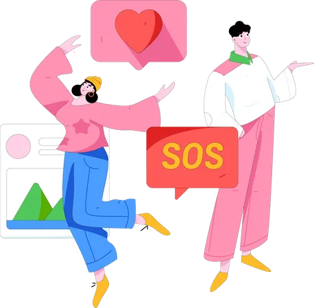 Sos Message  Illustration