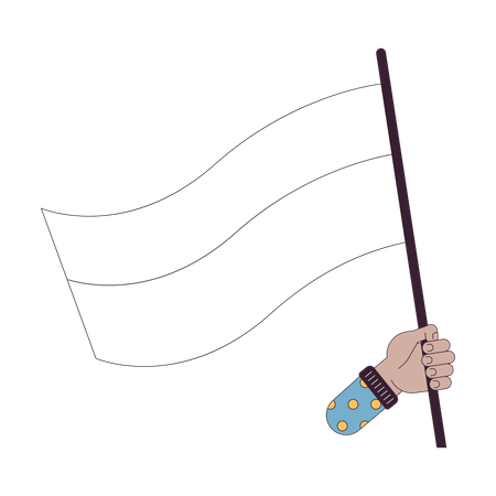 Sosteniendo la bandera  Ilustración