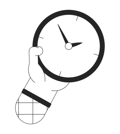 Sosteniendo el reloj para comprobar el tiempo  Ilustración