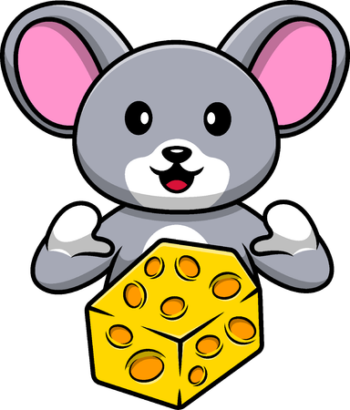 Souris au fromage  Illustration