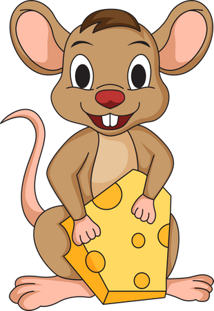 Souris mangeant du fromage  Illustration