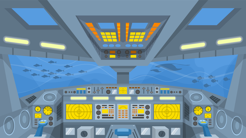 Cockpit de sous-marin  Illustration