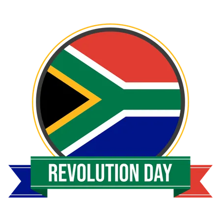 South Africa Revolution Day Badge Illustration