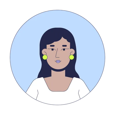 South asian woman with pearl earrings  Illustration