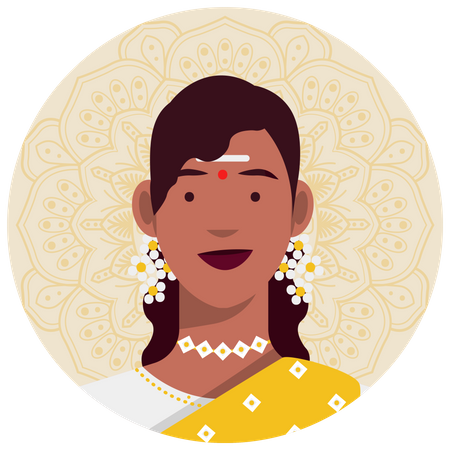 South indian female  イラスト