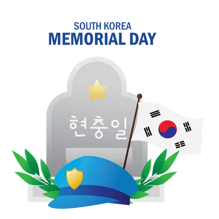 South Korea Memorial Day 6th June Vector Illustration On White Background Suitable For Greeting Card Poster And Banner Illustration