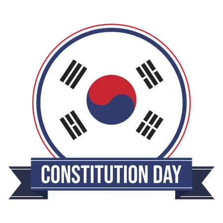 South Korean Constitution Day Badge Illustration