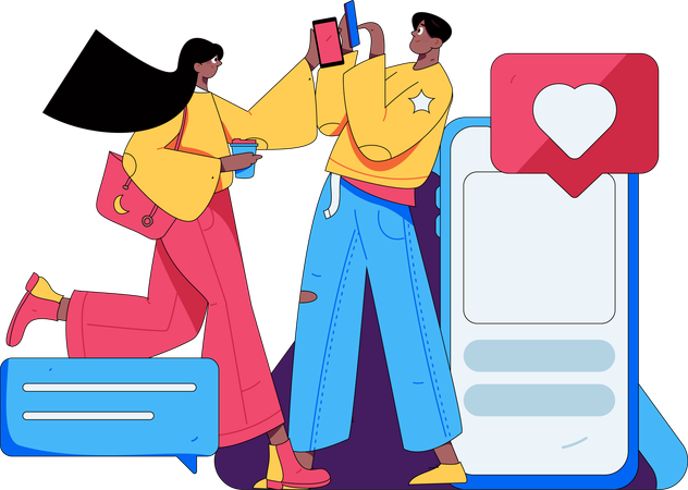 Social-Media-Kommunikation  Illustration
